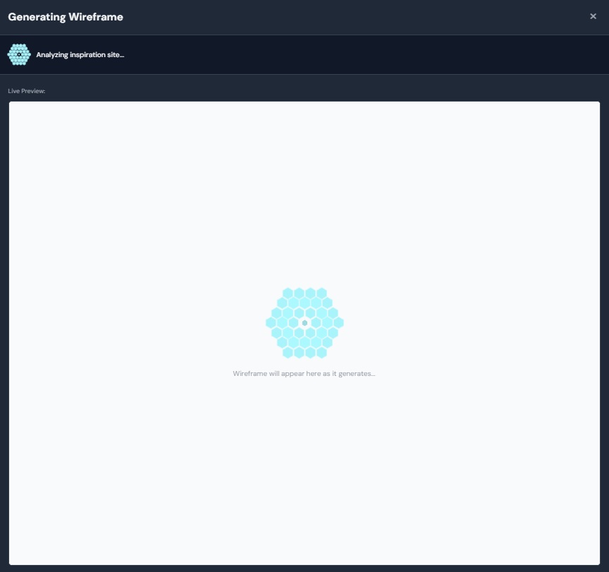 Step 6: Watch the wireframe generate in real time