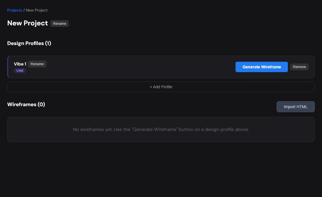 Create a project for auth pages